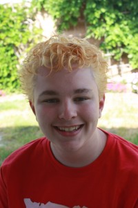 Step Three: Dry his bleached hair to prepare for the coloring